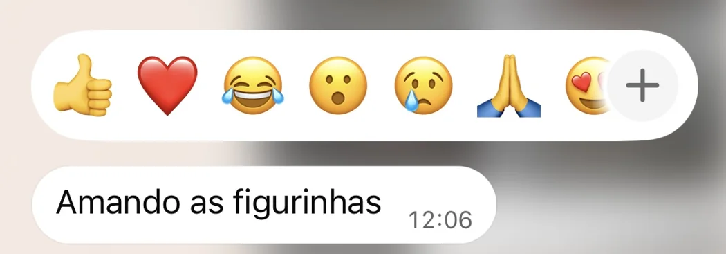 Mensagem: Amando as figurinhas.